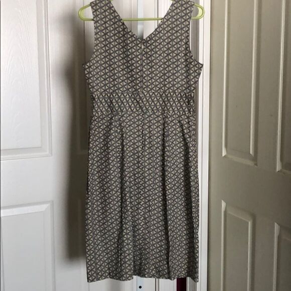 Gap khaki &blue geometric stretch cotton dress 8 - Picture 2 of 8